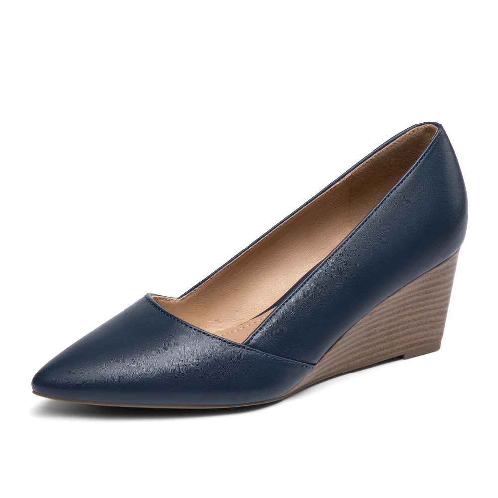 Athlefit Low Wedge Pump in Navy