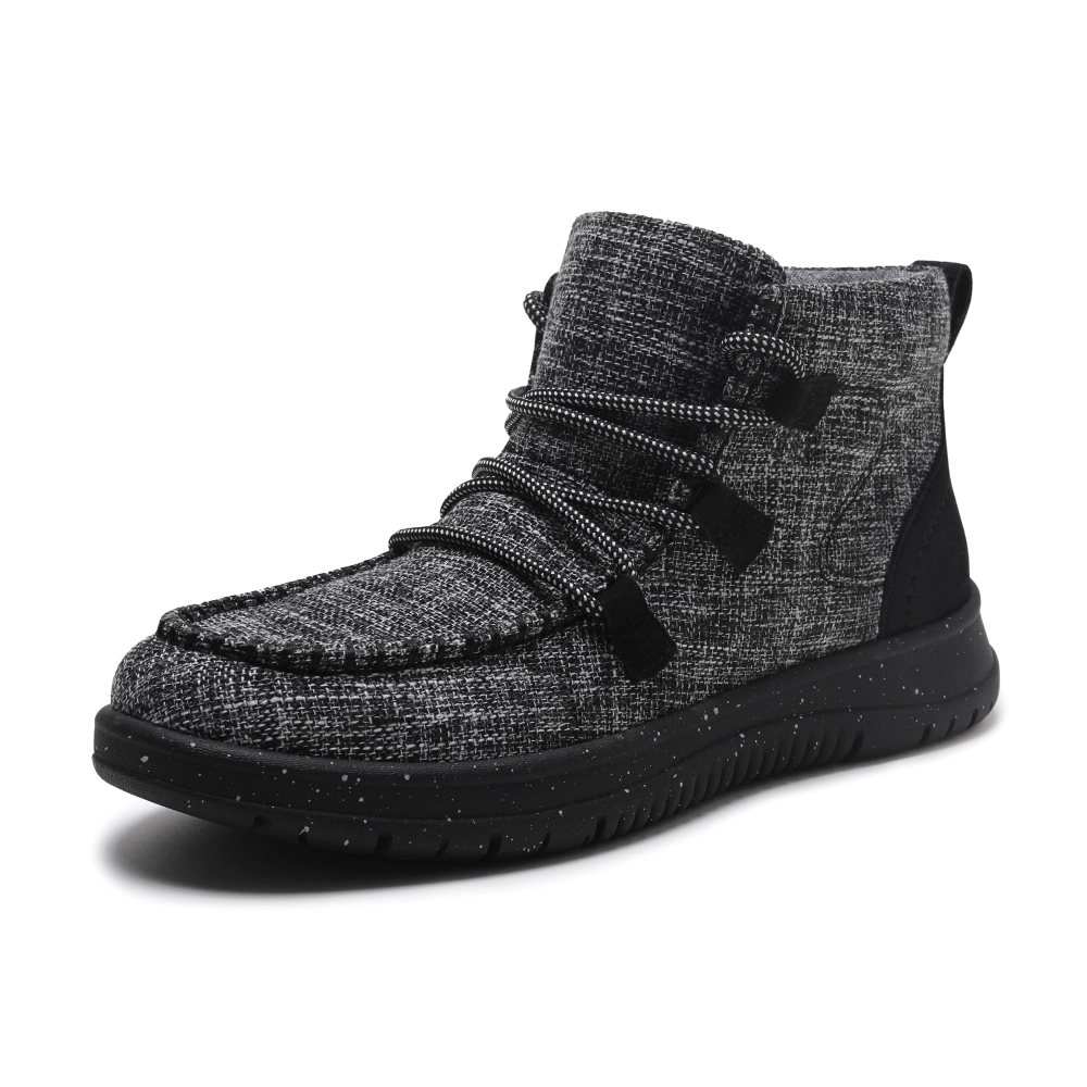 Athlefit Casual Lace-Up Knit Bootie in Black
