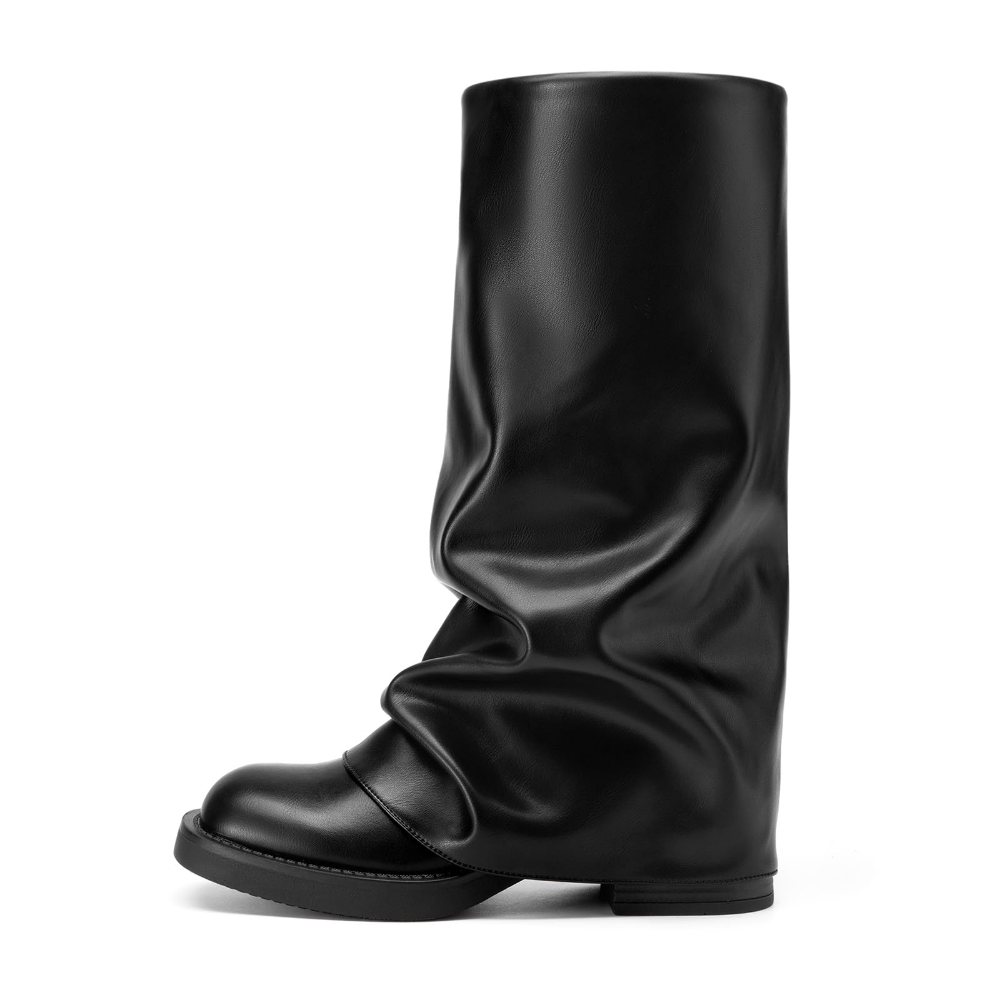 Athlefit Fold-Over Pull-On Boot in Black