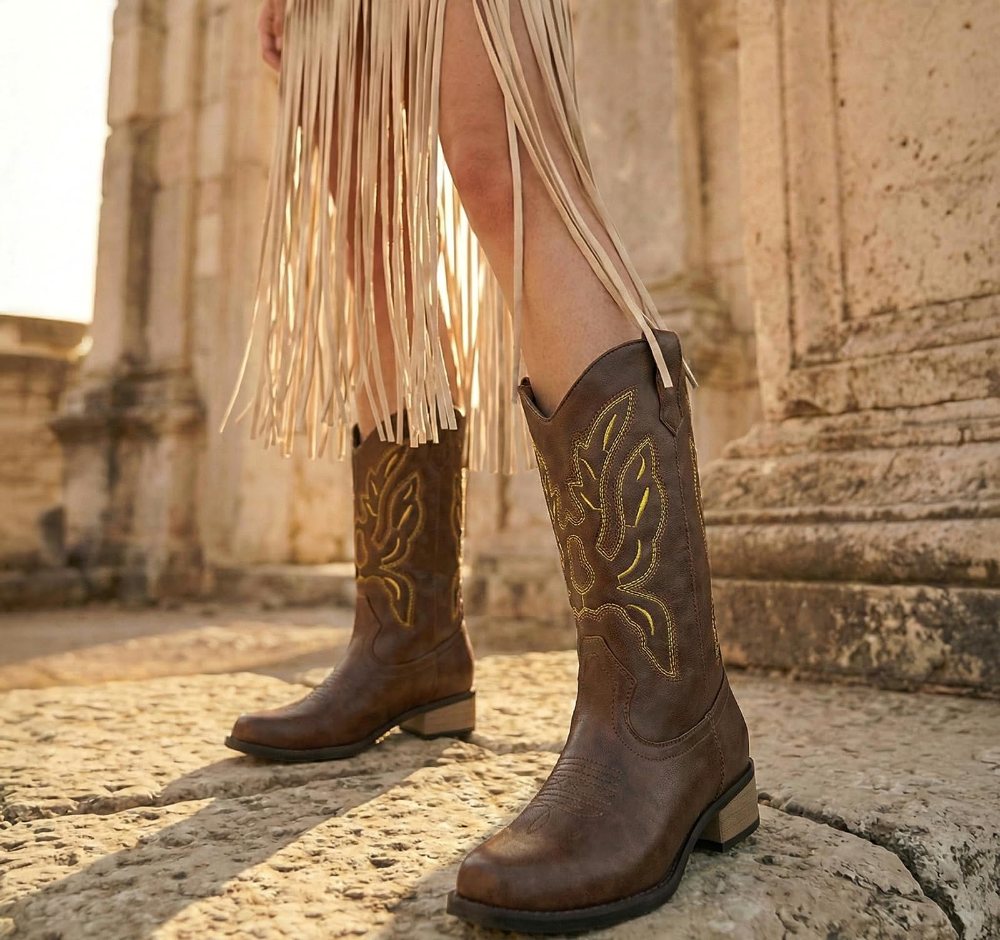 Athlefit Stitched Square Toe Cowgirl Boot, second view