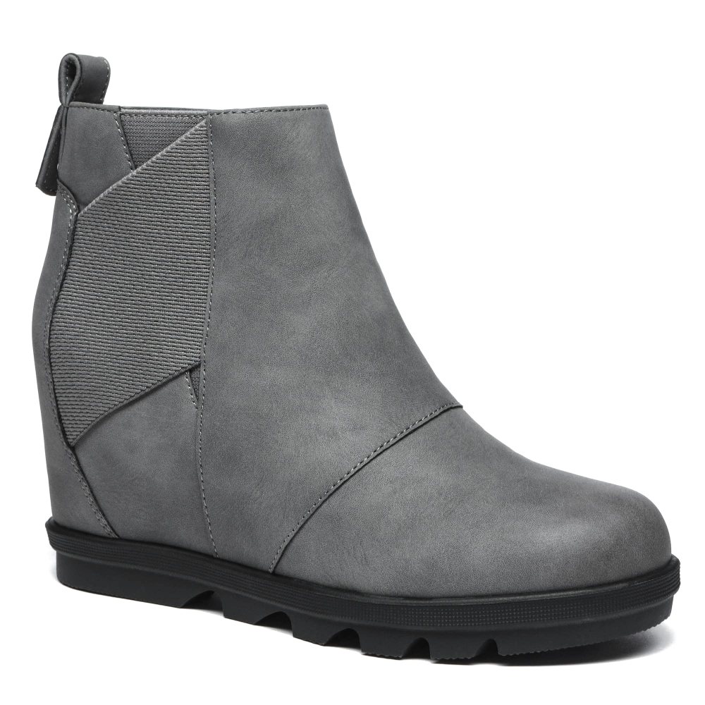 Athlefit Low Hidden Wedge Bootie in Grey