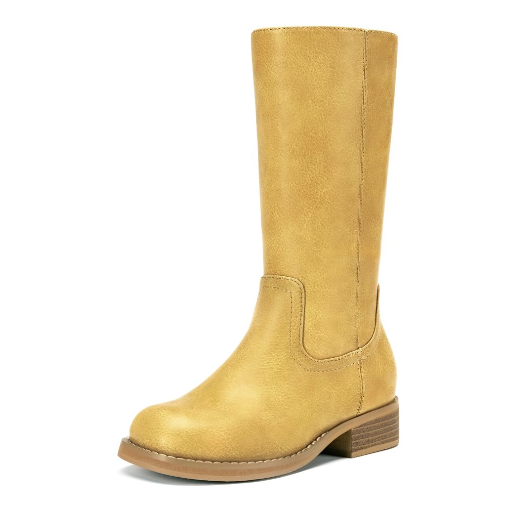 Athlefit Girls' Buckle Riding Boot in Yellow PU