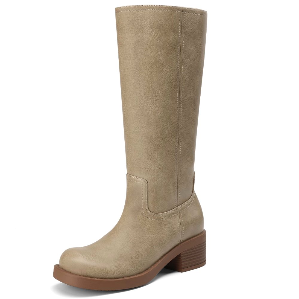 Athlefit Square Toe Riding Boot in Khaki