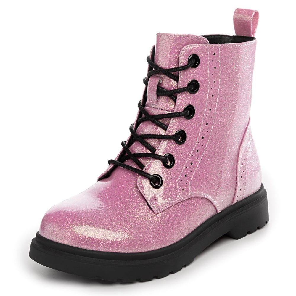 Athlefit Kids' Side Zip Combat Boot in Pink