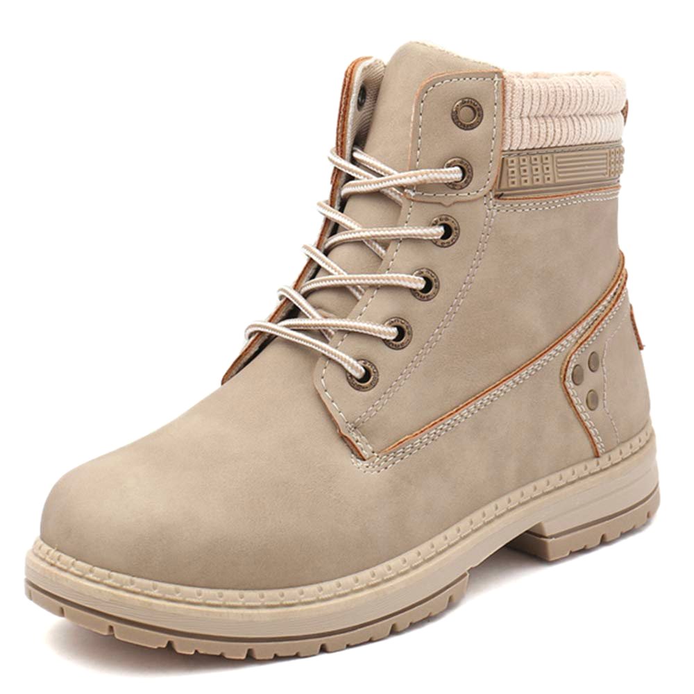 Athlefit Lace-Up Work Combat Boot in Khaki