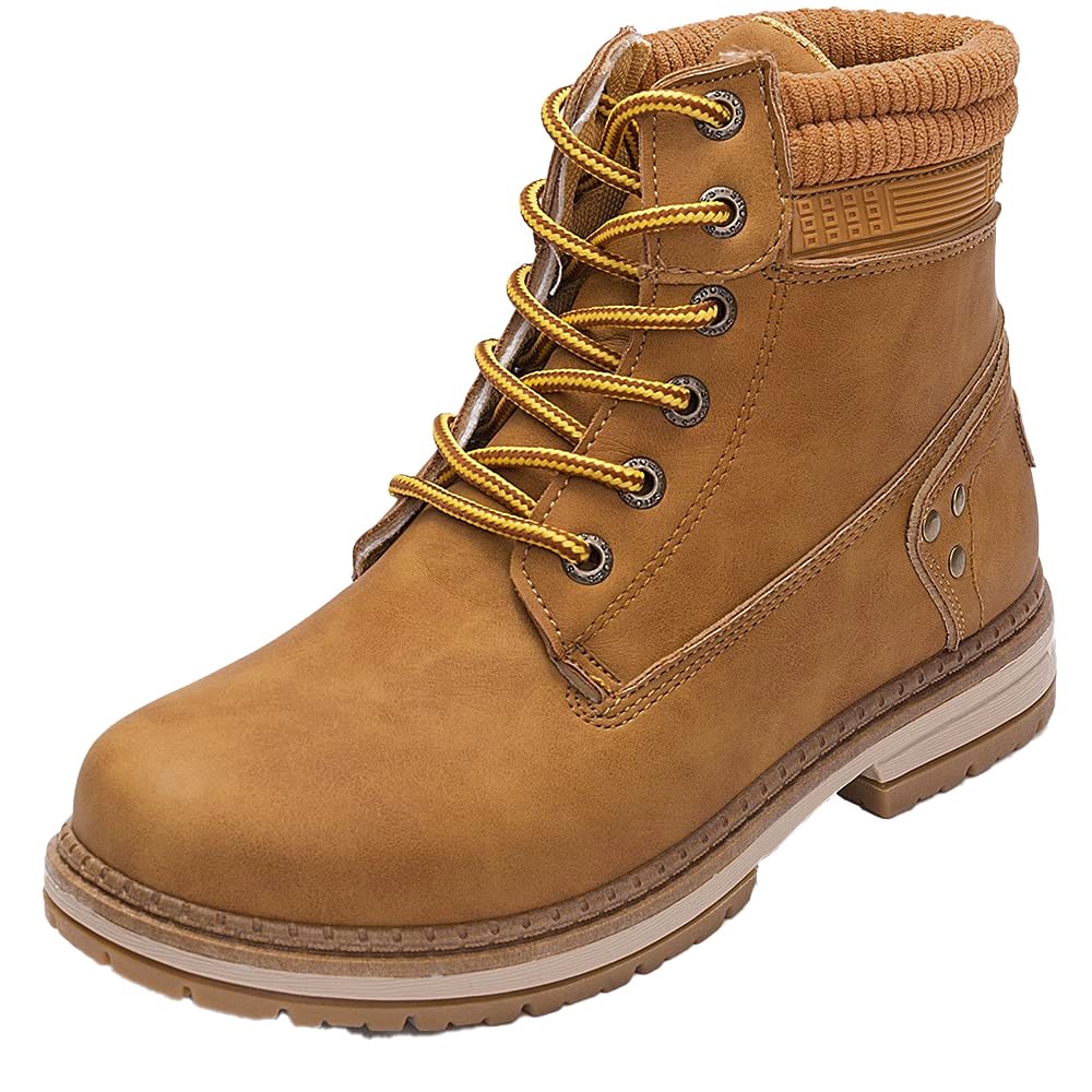 Athlefit Lace-Up Work Combat Boot in Camel