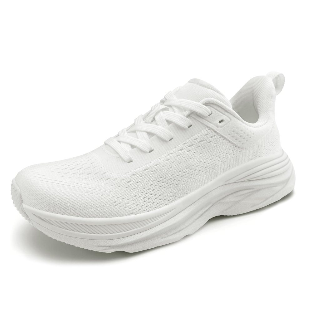 Athlefit Hands-Free Knit Walking Sneaker in White