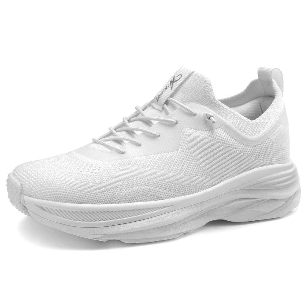 Athlefit Slip-On Knit Walking Sneaker in White