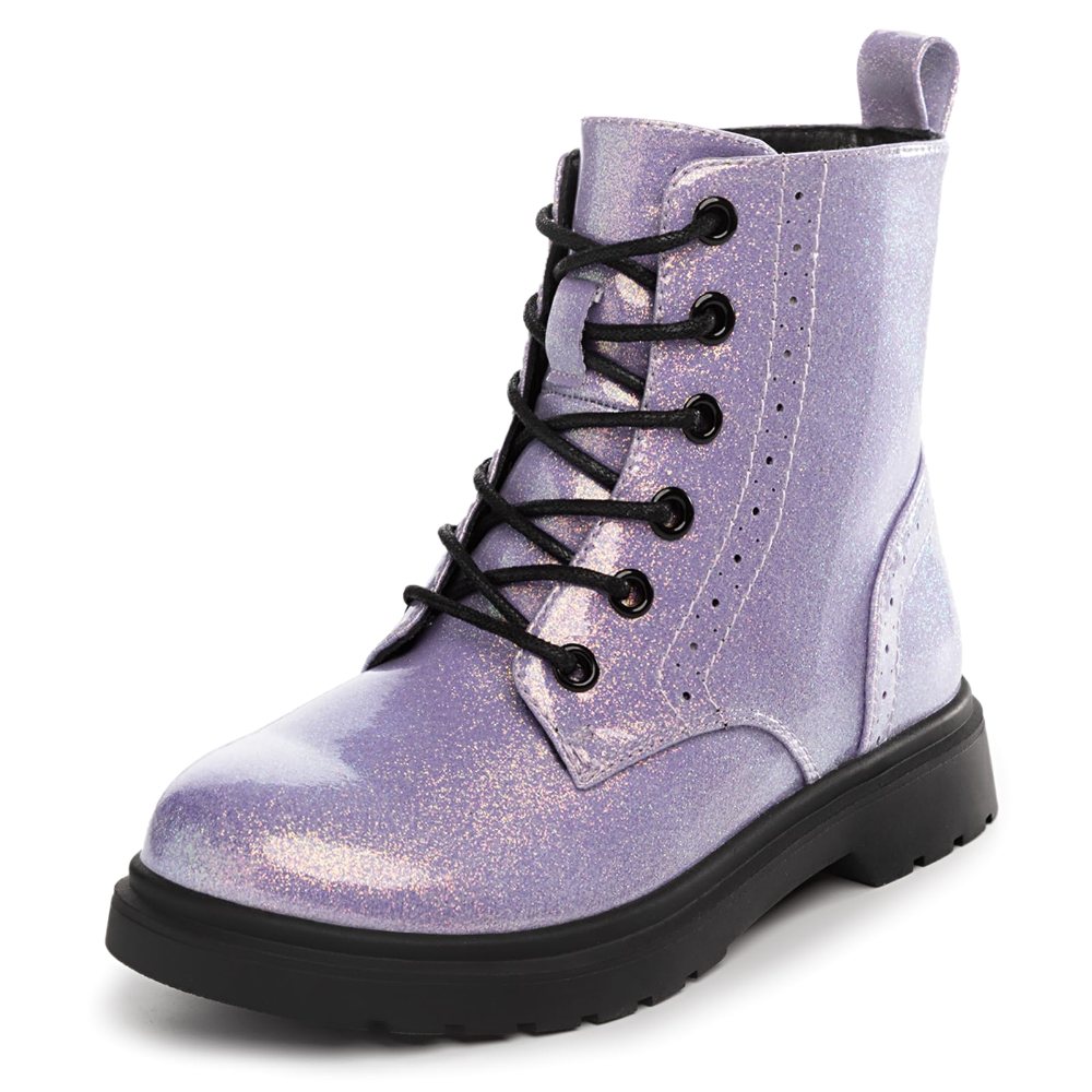 Athlefit Kids' Side Zip Combat Boot in Purple