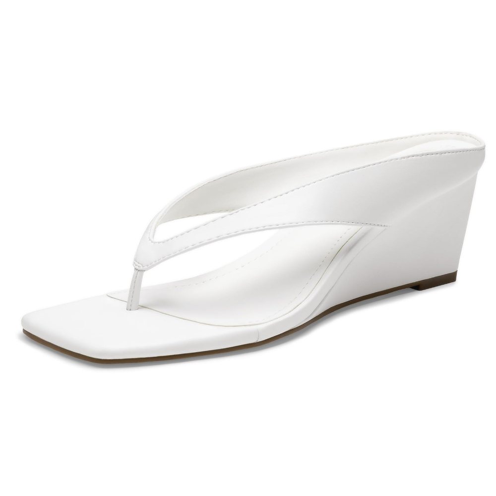 Athlefit Thong Wedge Flip-Flop in White