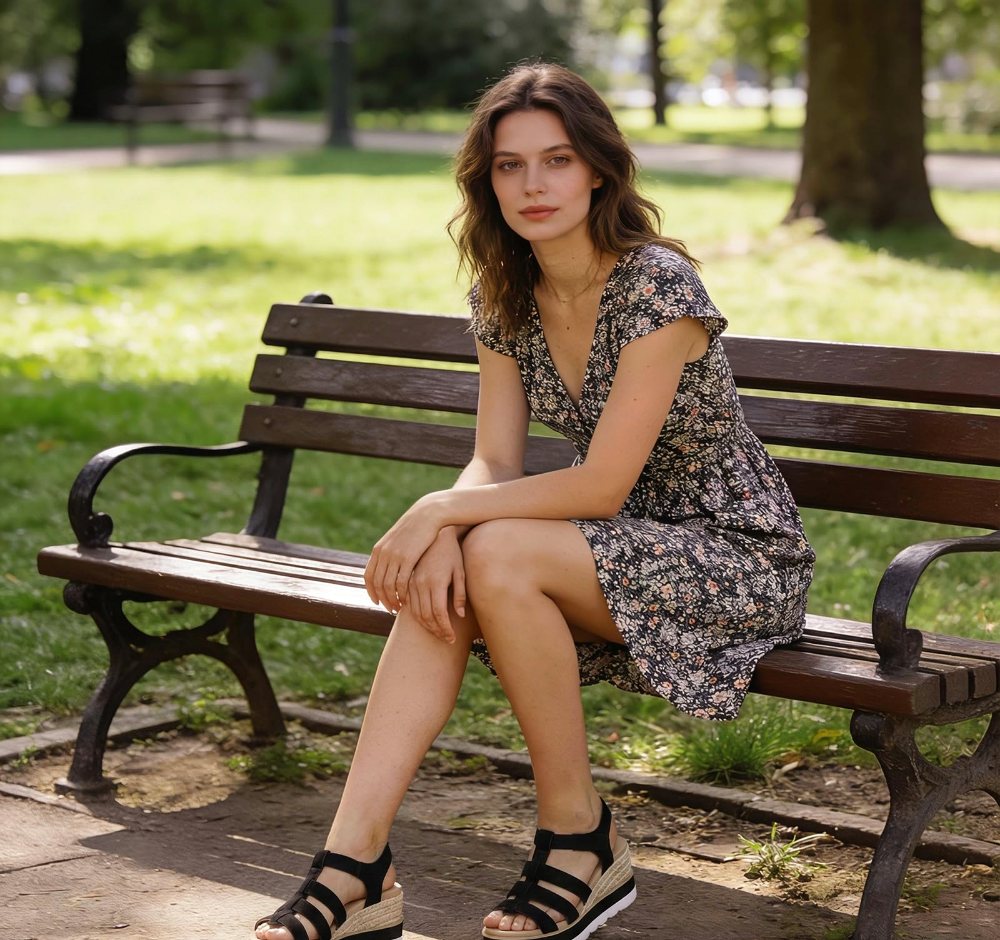 Athlefit Four Strap Espadrille Low Wedge, second view