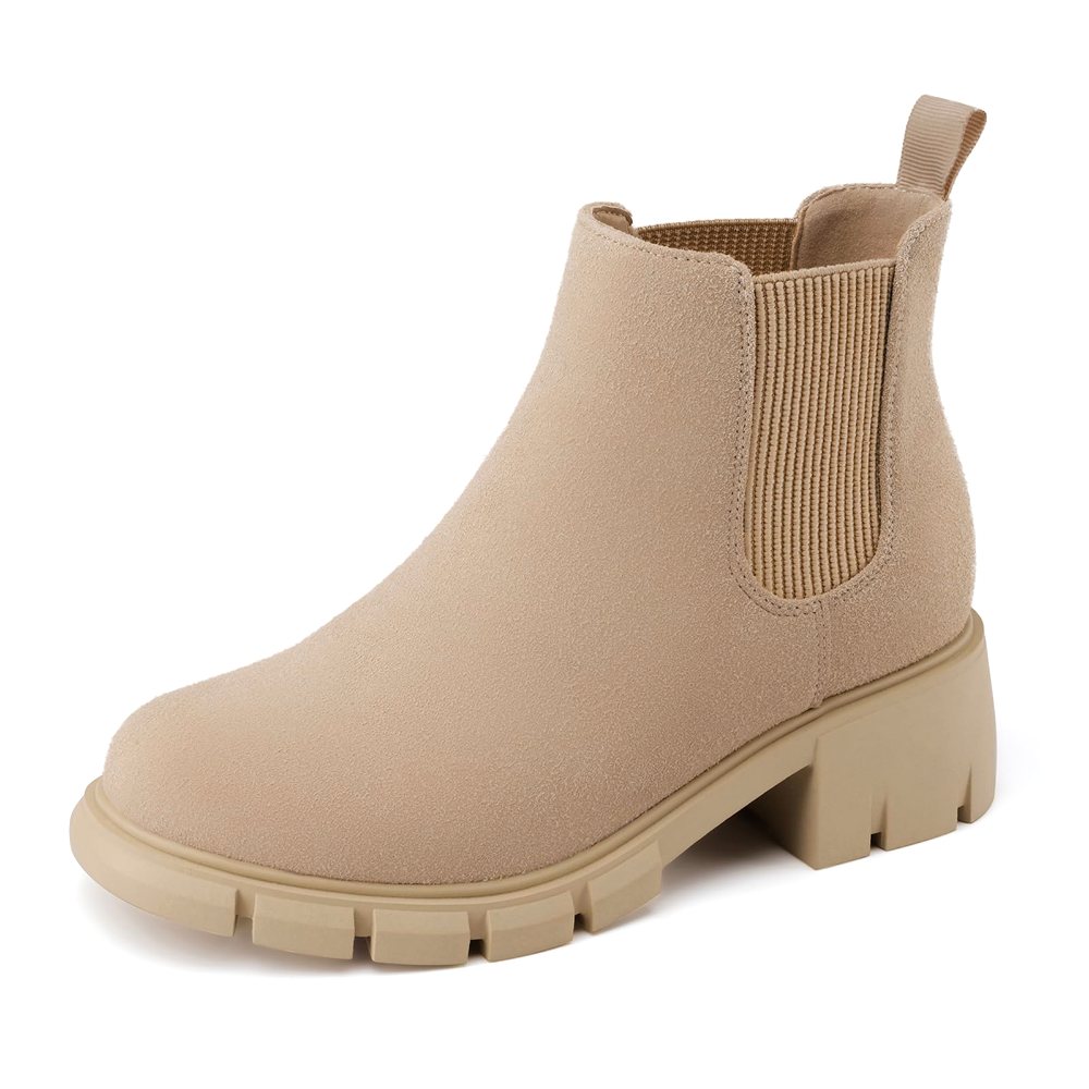 Athlefit Girls' Chunky Chelsea Boot in Nude