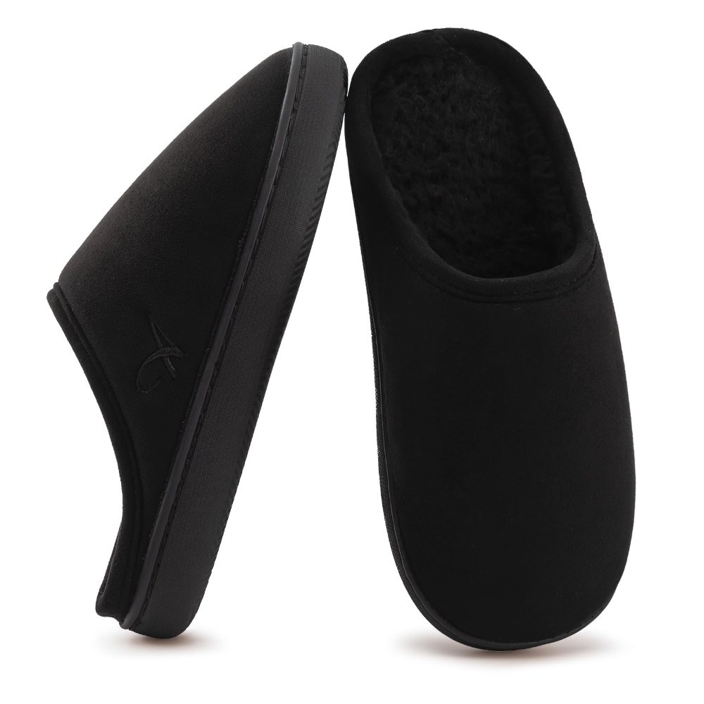 Athlefit Fleece Lined Clog Slipper in Black