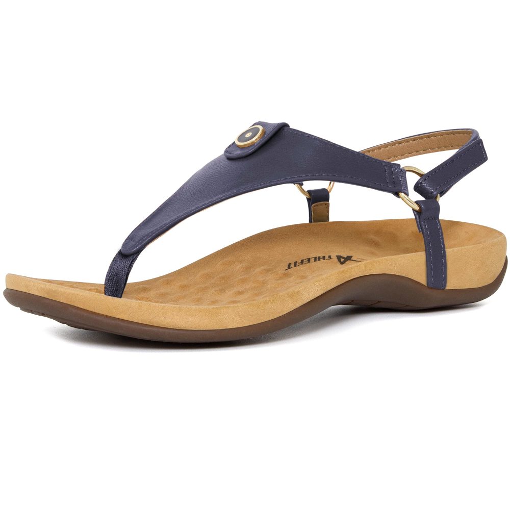Athlefit Arch Support Thong Sandal in Navy