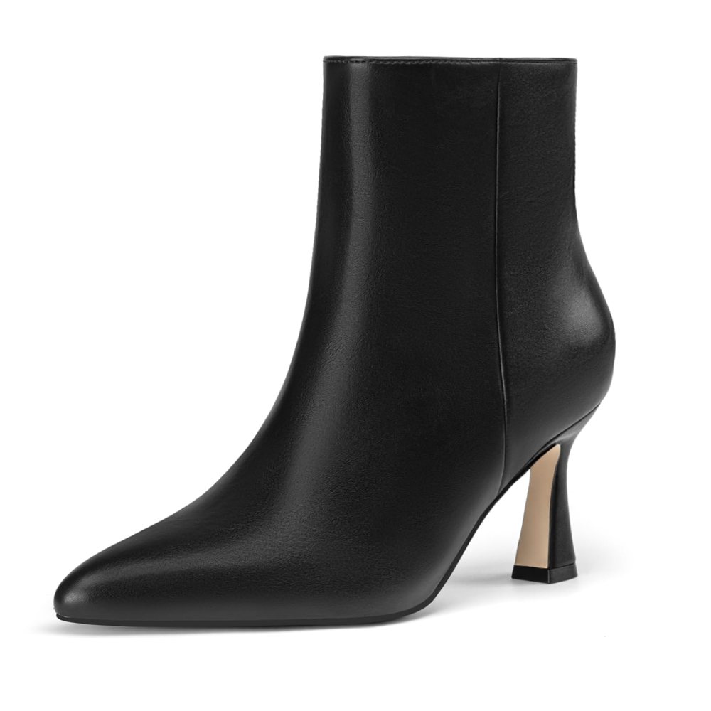 Athlefit Pointed Toe Stiletto Bootie in Black