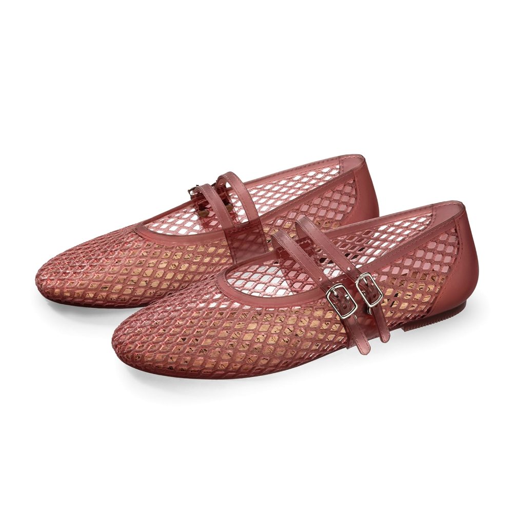 Athlefit Mesh Mary Jane Flat in Pink