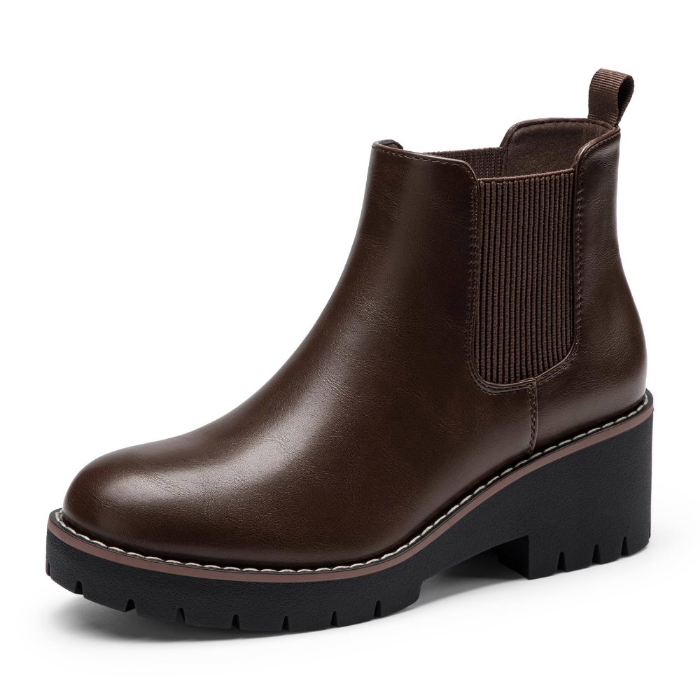 Athlefit Slip-On Chelsea Boot in Dark Brown