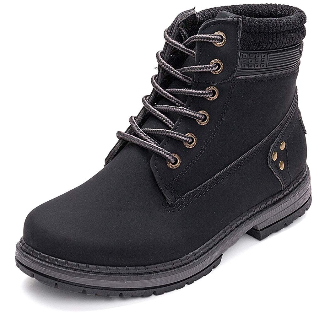 Athlefit Lace-Up Work Combat Boot in Black