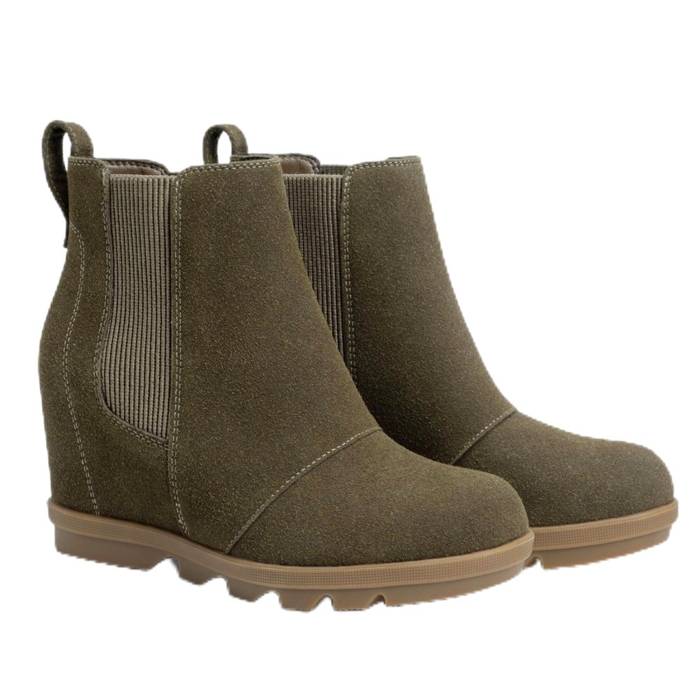 Athlefit Hidden Wedge Chelsea Boot in Olive Green