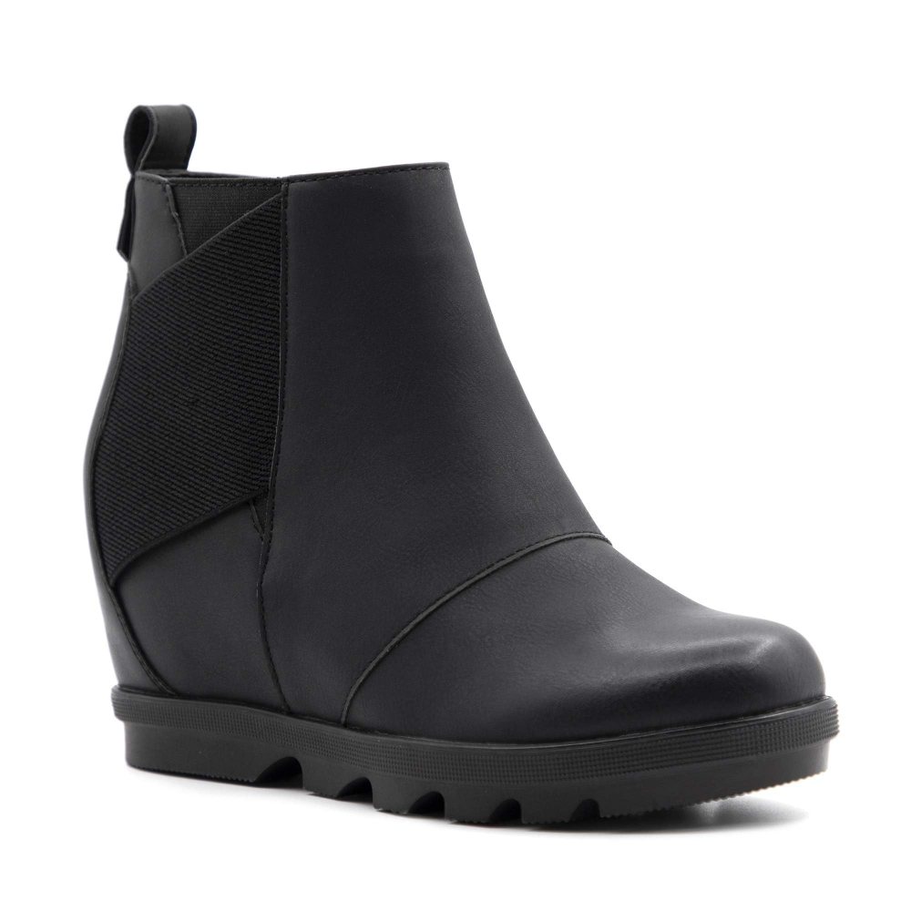 Athlefit Low Hidden Wedge Bootie in Black