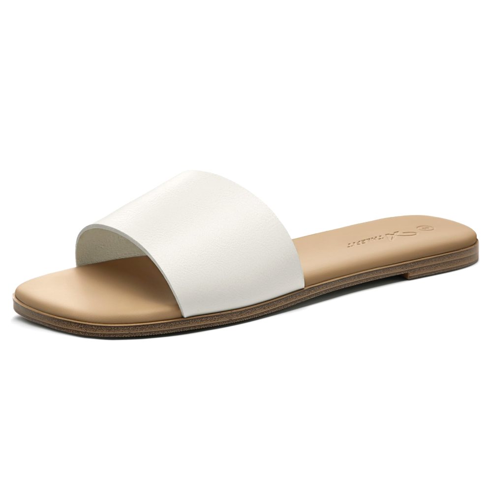 Athlefit Raffia Band Flat Slide in White