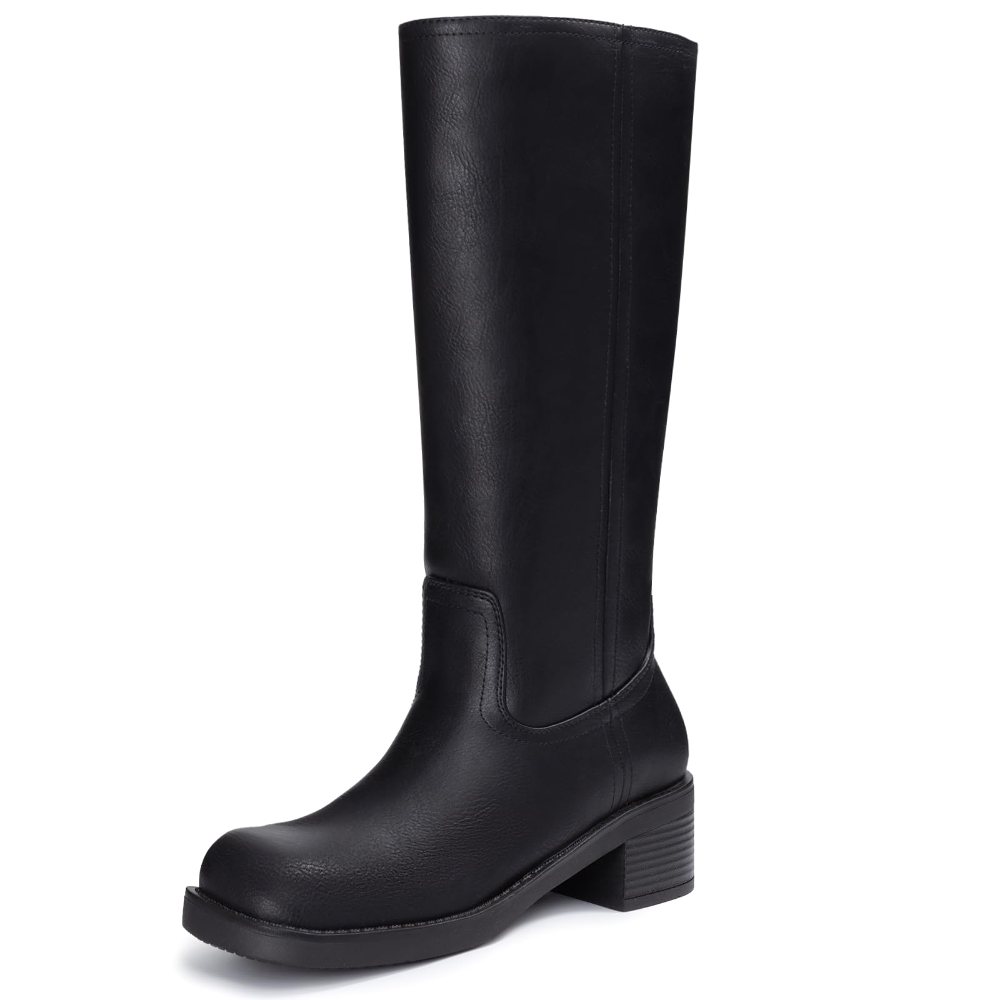 Athlefit Square Toe Riding Boot in Black