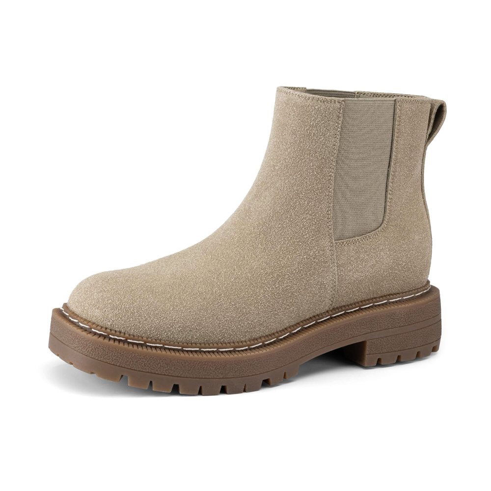 Athlefit Slip-On Platform Chelsea Boot in Taupe