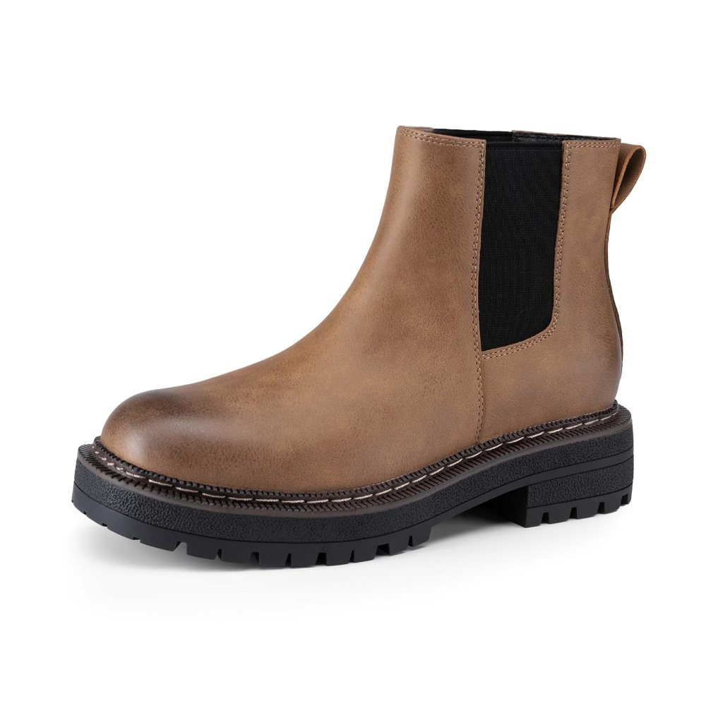 Athlefit Slip-On Platform Chelsea Boot in Brown