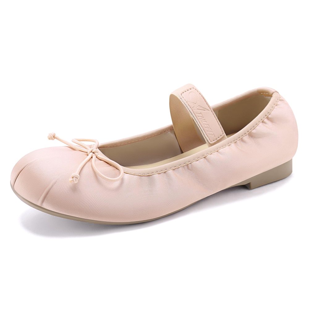 Athlefit Bow Mary Jane Ballet Flat in Pink