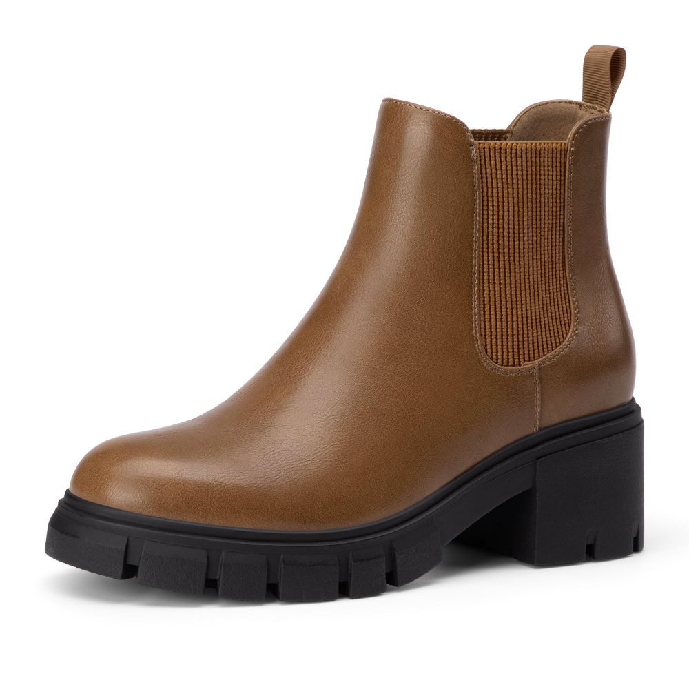Athlefit Lug Sole Chelsea Boot in Light Brown