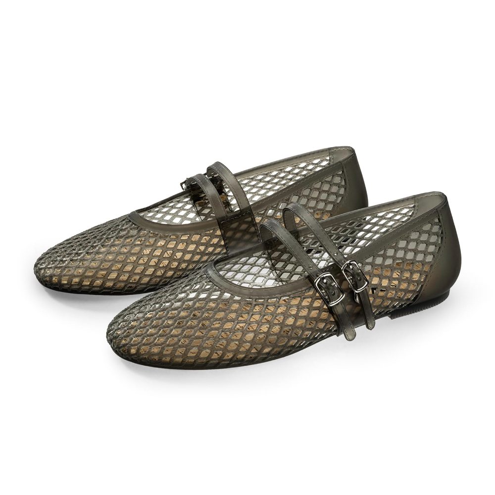 Athlefit Mesh Mary Jane Flat in Black