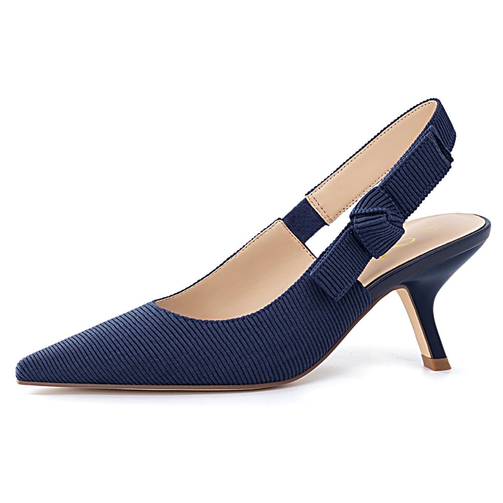 Athlefit Kitten Heel Slingback Pump in Navy