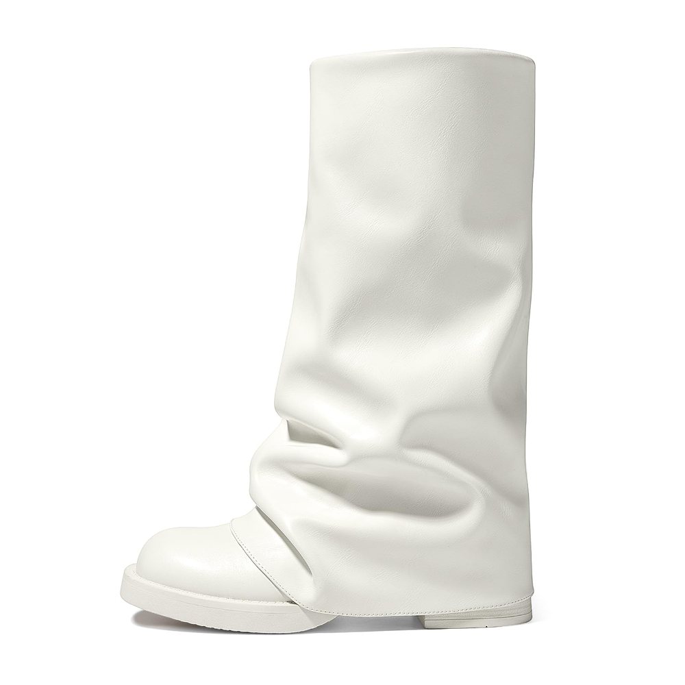 Athlefit Fold-Over Pull-On Boot in White
