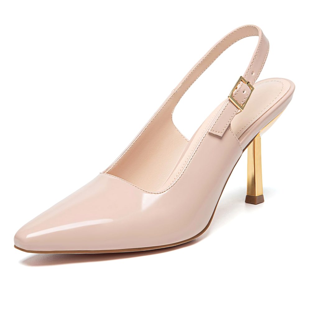 Athlefit Stiletto Slingback Pump in Nude