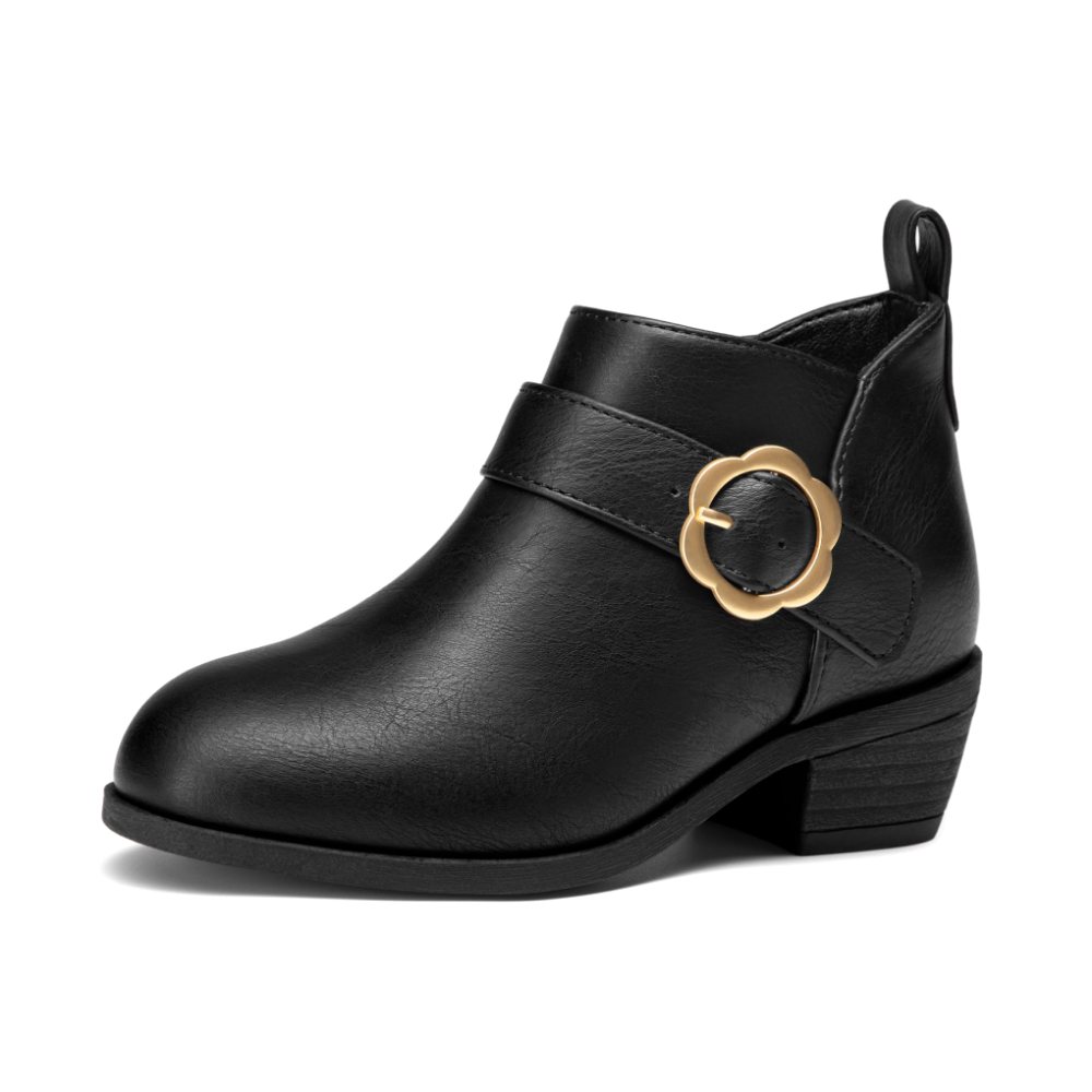 Athlefit Girls' Buckle Ankle Boot in Black