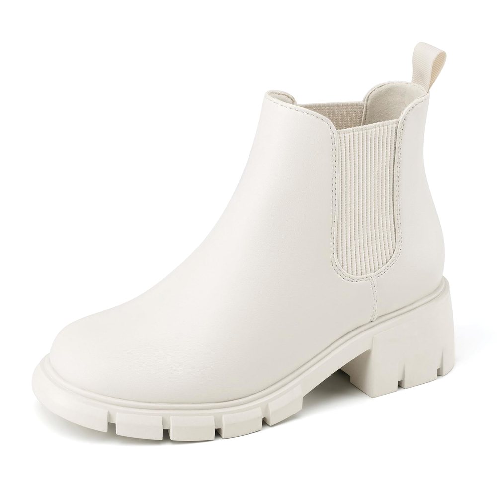 Athlefit Girls' Chunky Chelsea Boot in Beige