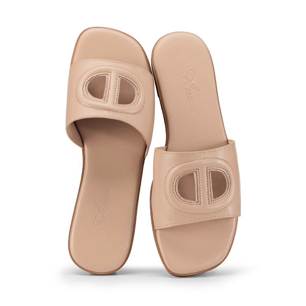 Athlefit Cutout Band Flat Slide in Nude