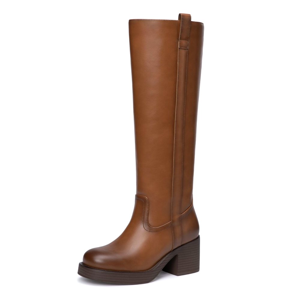 Athlefit Round Toe Riding Boot in Cognac
