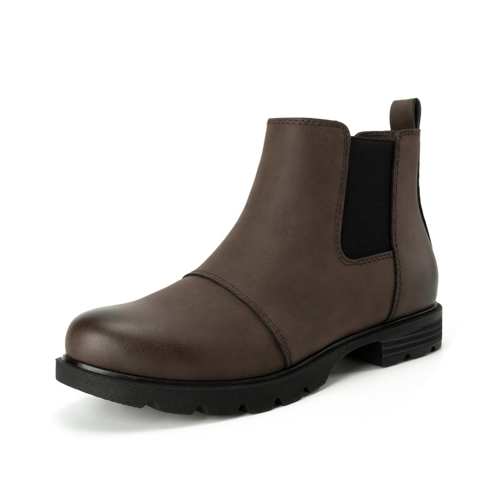 Athlefit Low Heel Chelsea Bootie in Dark Brown
