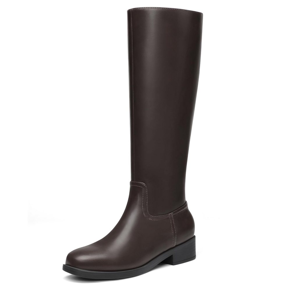 Athlefit Flat Suede Knee-High Boot in Chocolate