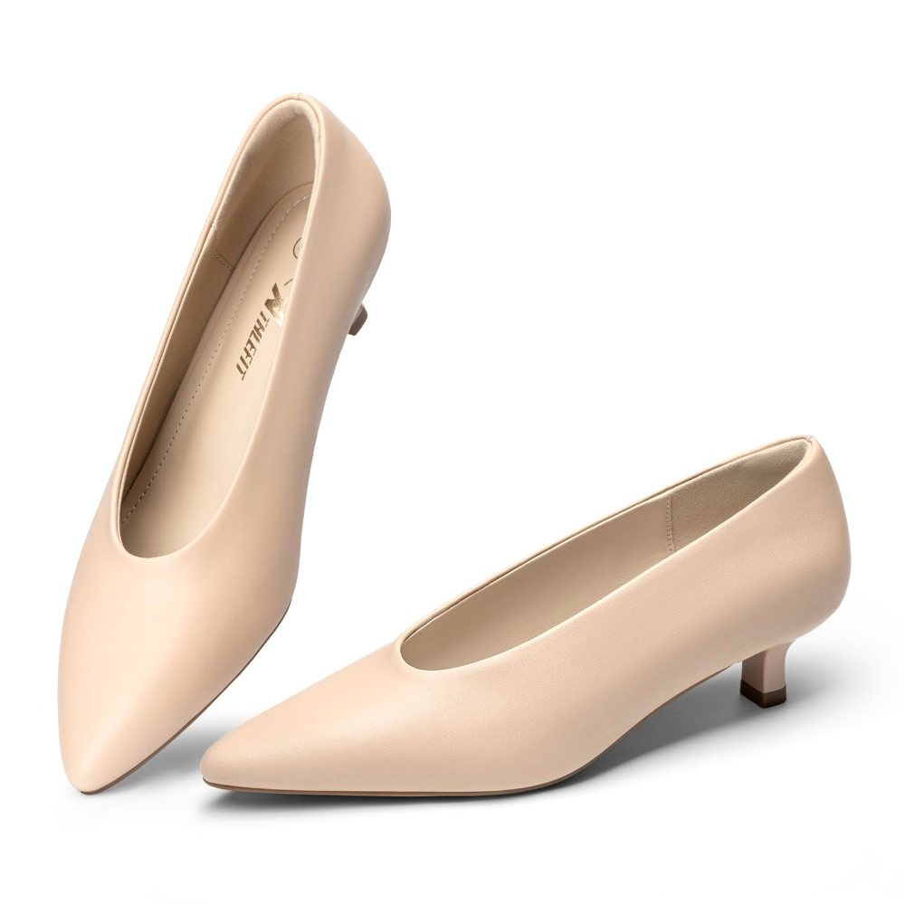 Athlefit Low Kitten Heel Pump in Nude