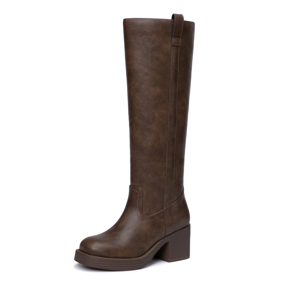 Athlefit Round Toe Riding Boot in Dark Brown