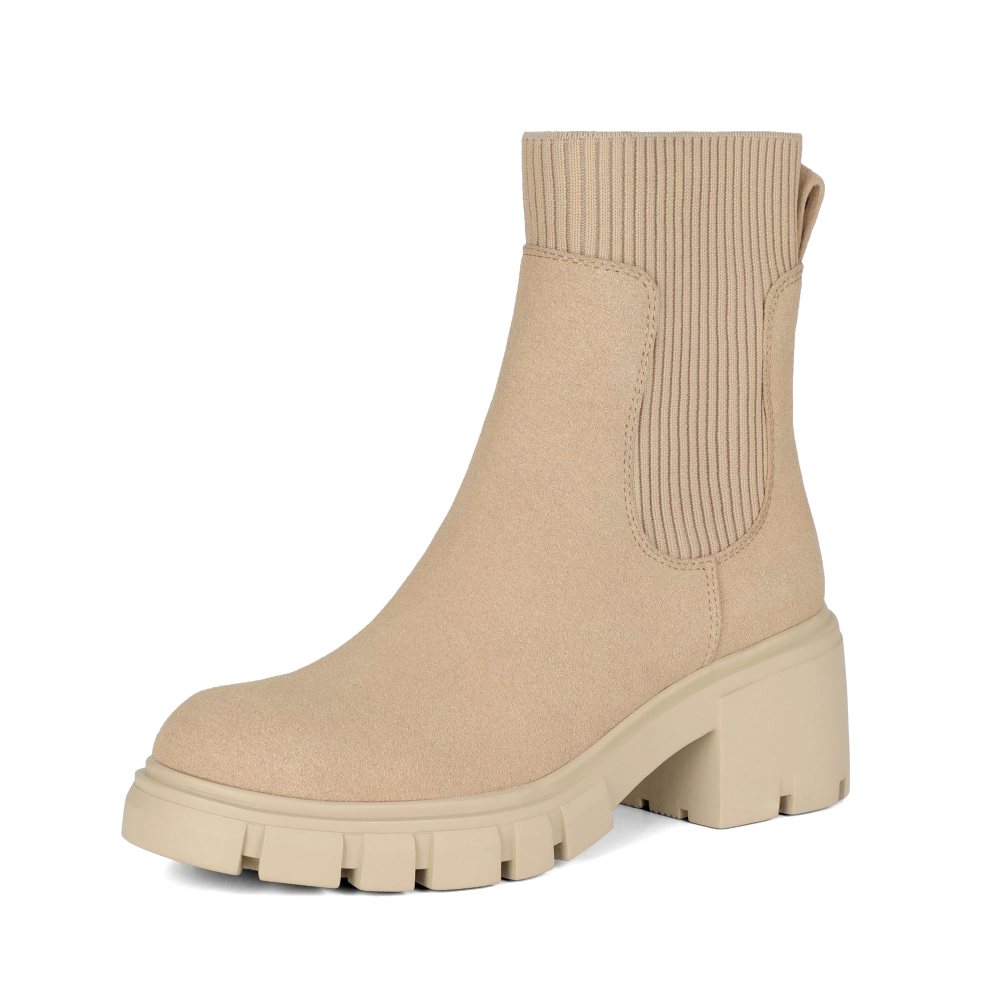 Athlefit Chunky Platform Chelsea Boot in Nude