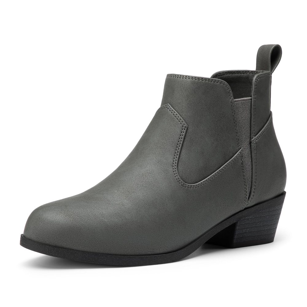 Athlefit Western Stitch Pointed Toe Bootie in Grey
