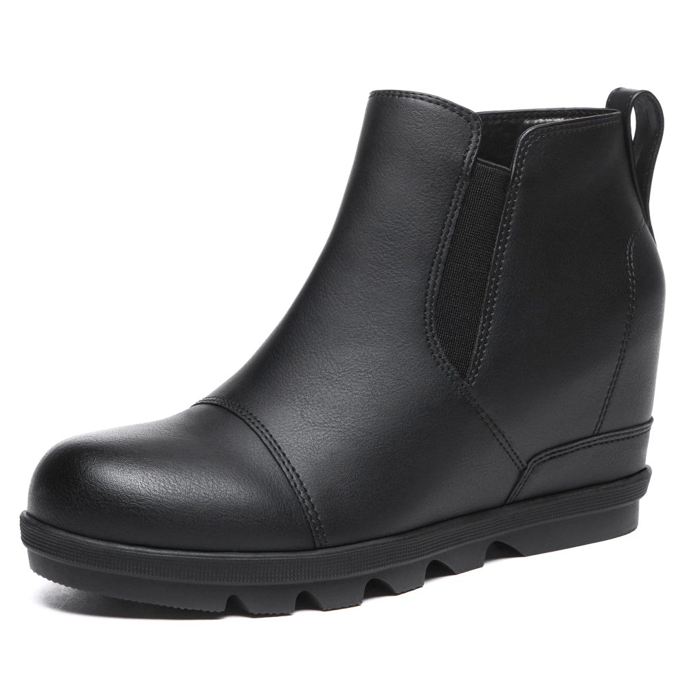 Athlefit Slip-On Wedge Bootie in Black
