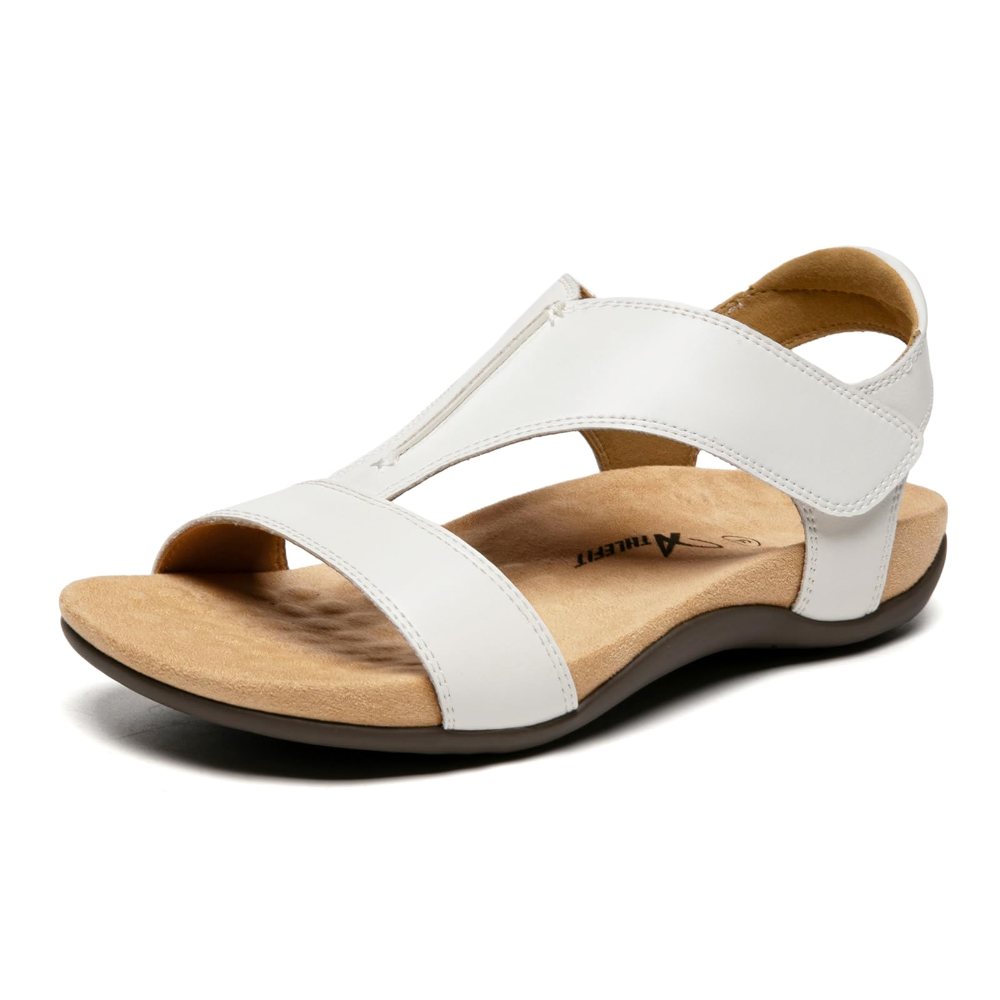 Athlefit Arch Support Back Strap Sandal in White