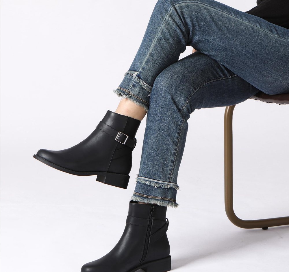 Athlefit Buckle Strap Low Heel Ankle Boot, second view
