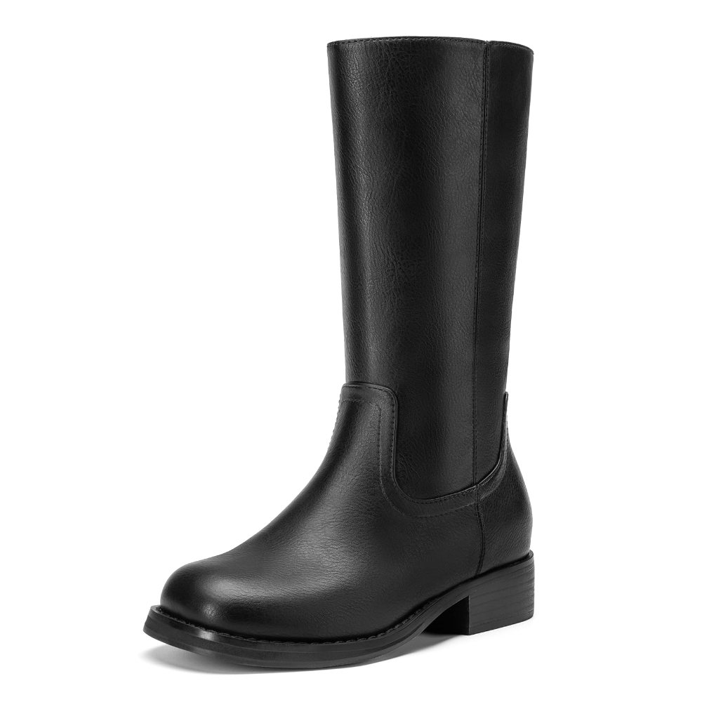 Athlefit Girls' Buckle Riding Boot in Black PU