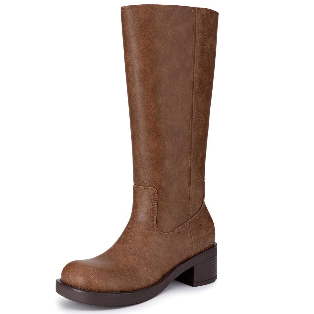 Athlefit Square Toe Riding Boot in Brown