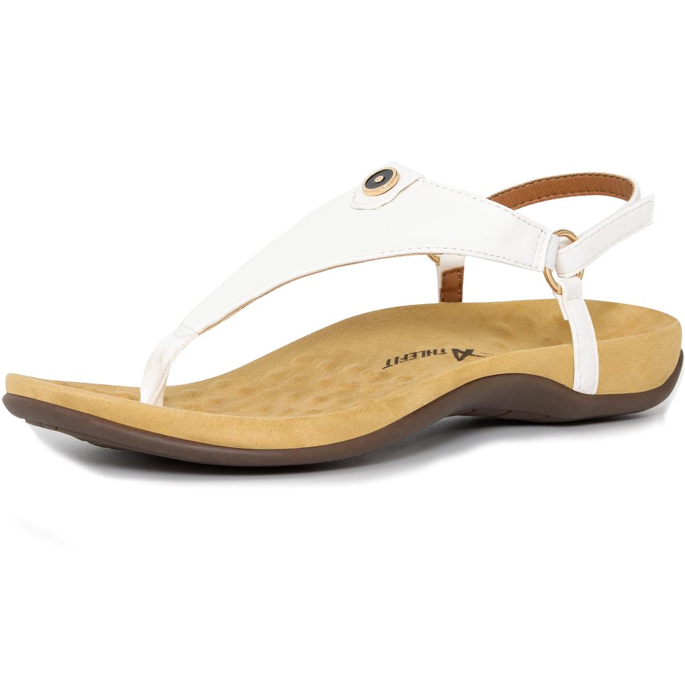 Athlefit Arch Support Thong Sandal in White